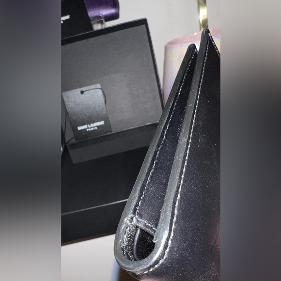 YSL black leather mens wallet! Comes with box, tags, & paperwork in photos! - Picture 4 of 15
